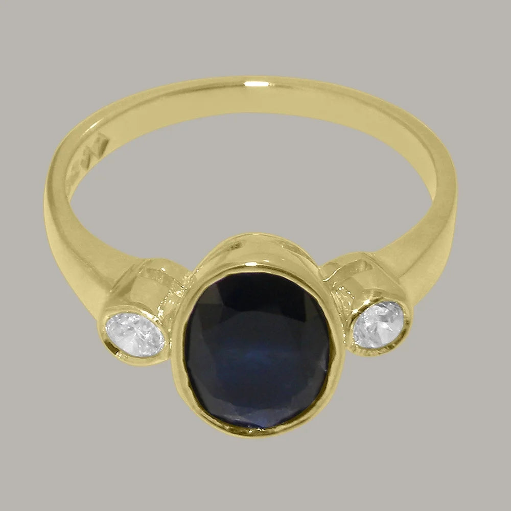 9k Yellow Gold Sapphire Diamond Ring M232231