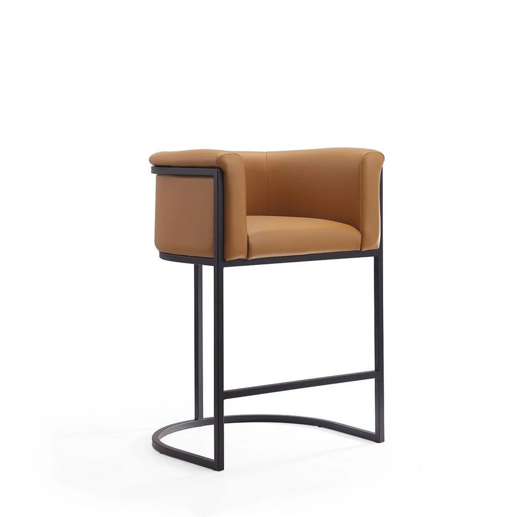 Camel and Black Metal Counter Height Bar Stool (Set of 3) F5370