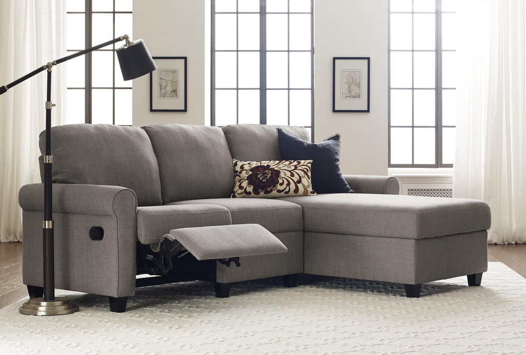 Gray Reclining Sectional with Storage Chaise N3746