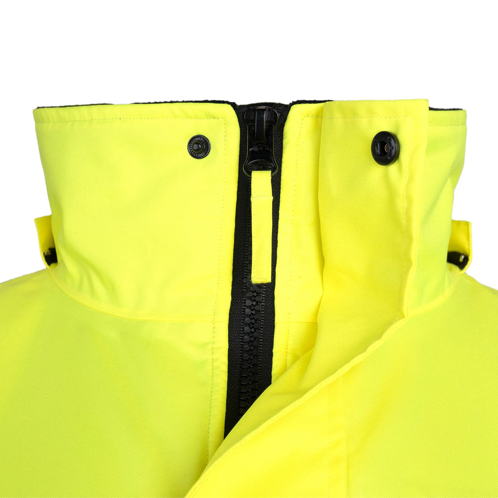 Hi-Vis Safety Jacket with Removable Hood, Yellow, XL F3486