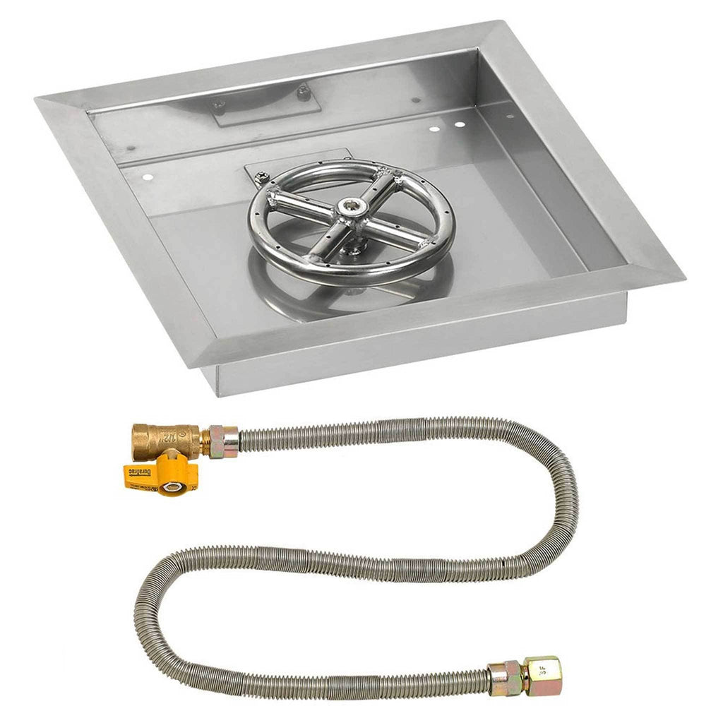 36x22 Square Drop-In Pan with Spark Ignition Kit Propane Fire Pit Ring K551298