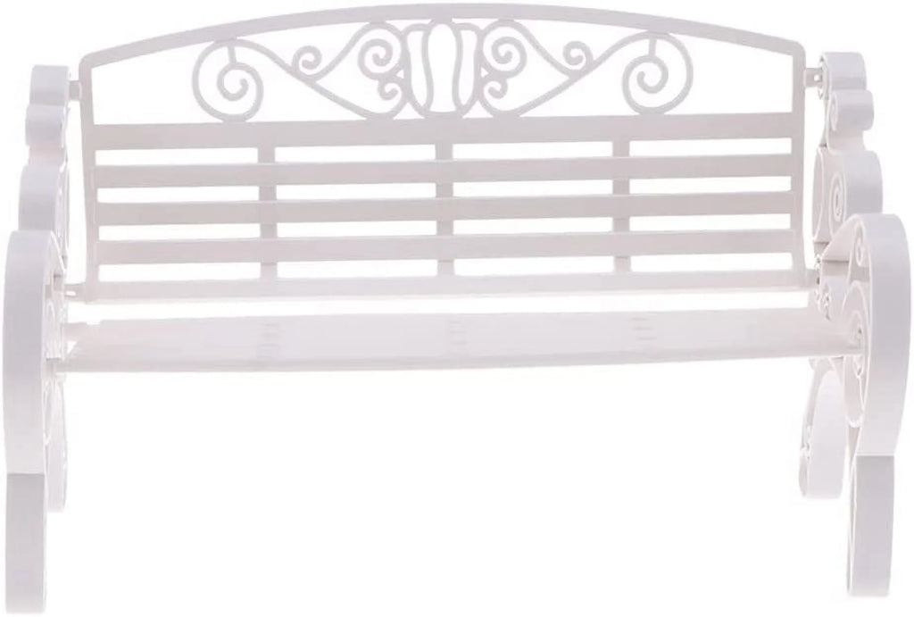 White 1:6 Scale Miniature Garden Patio Bench C448