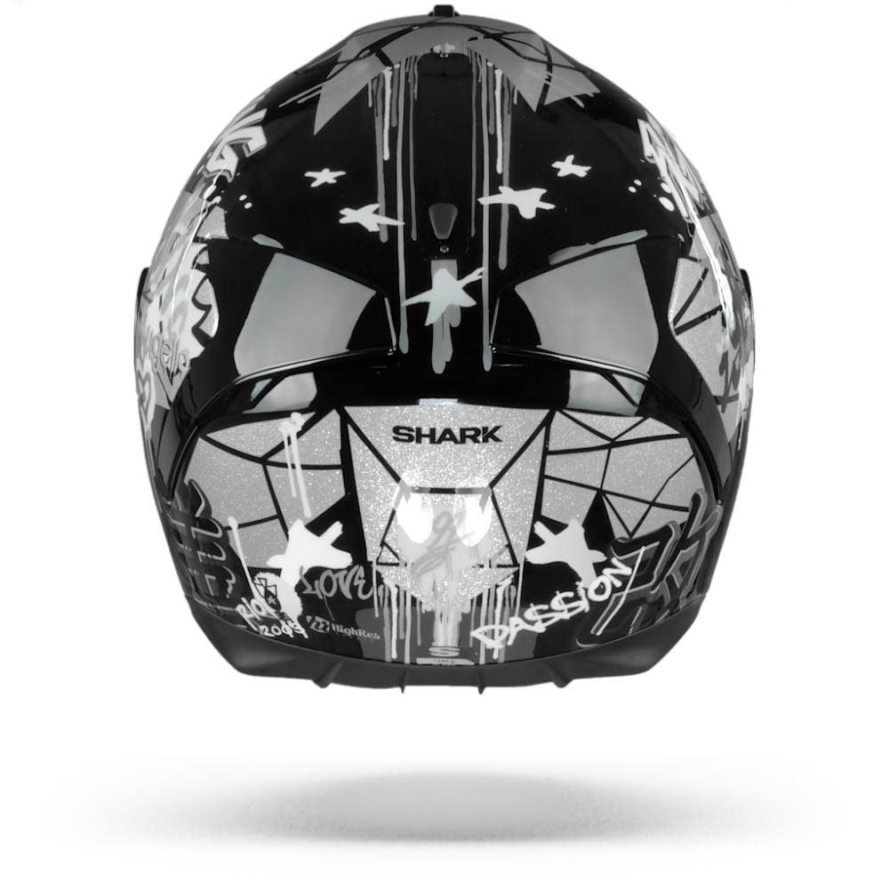Black White Glitter M Motorcycle Helmet V29755