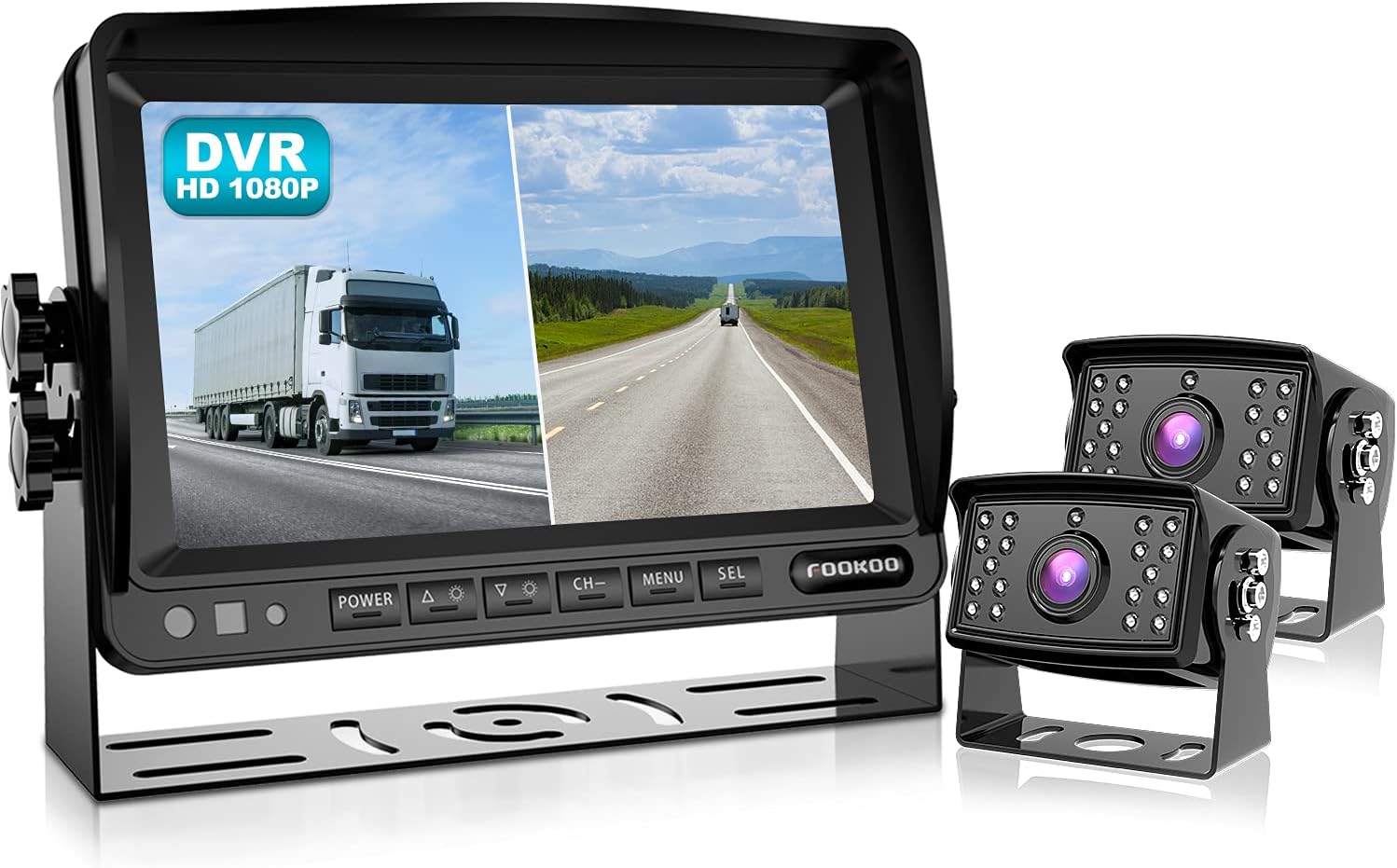 1080P Wired Backup Camera System with 7-inch HD Dual Split Screen Monitor A16247