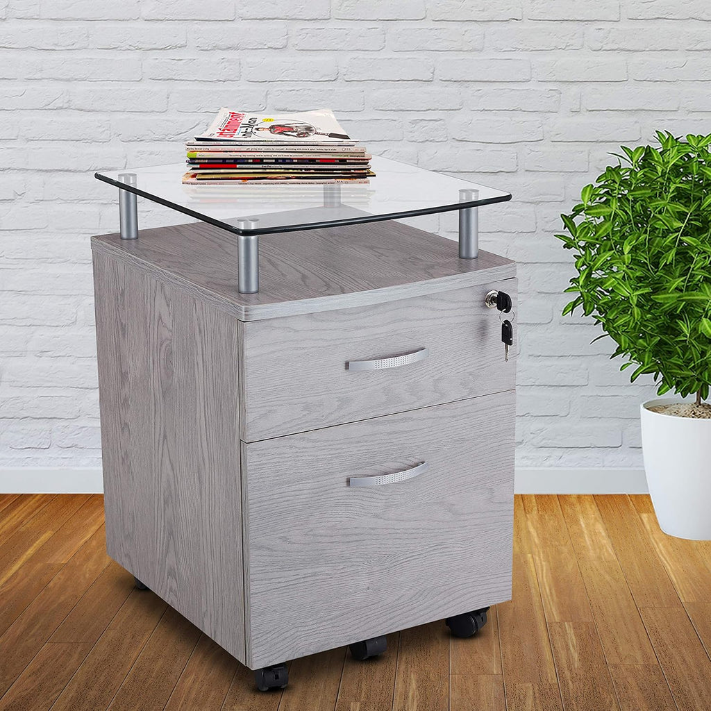 Gray Rolling File Cabinet K271