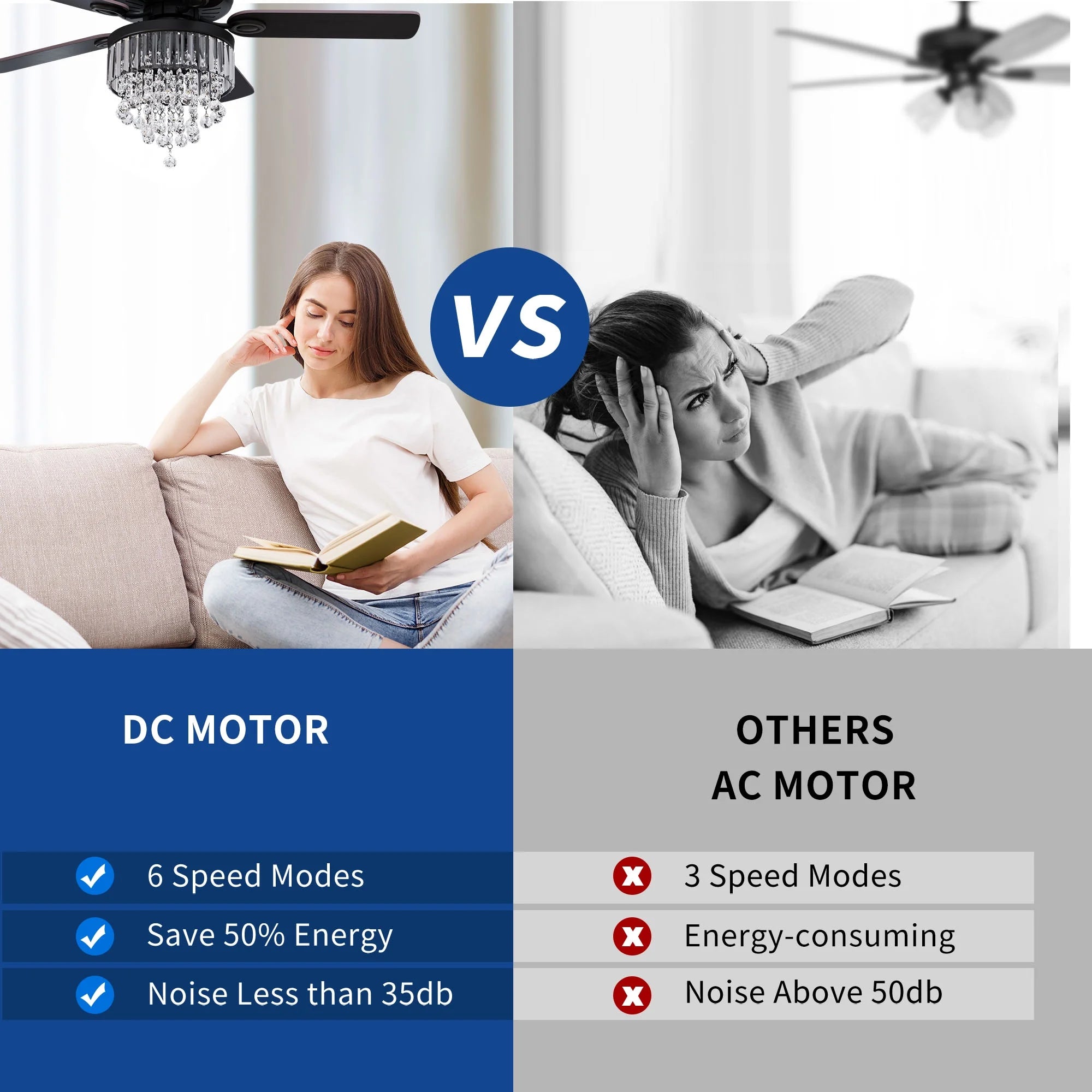 Black Crystal Ceiling Fan with Remote P140