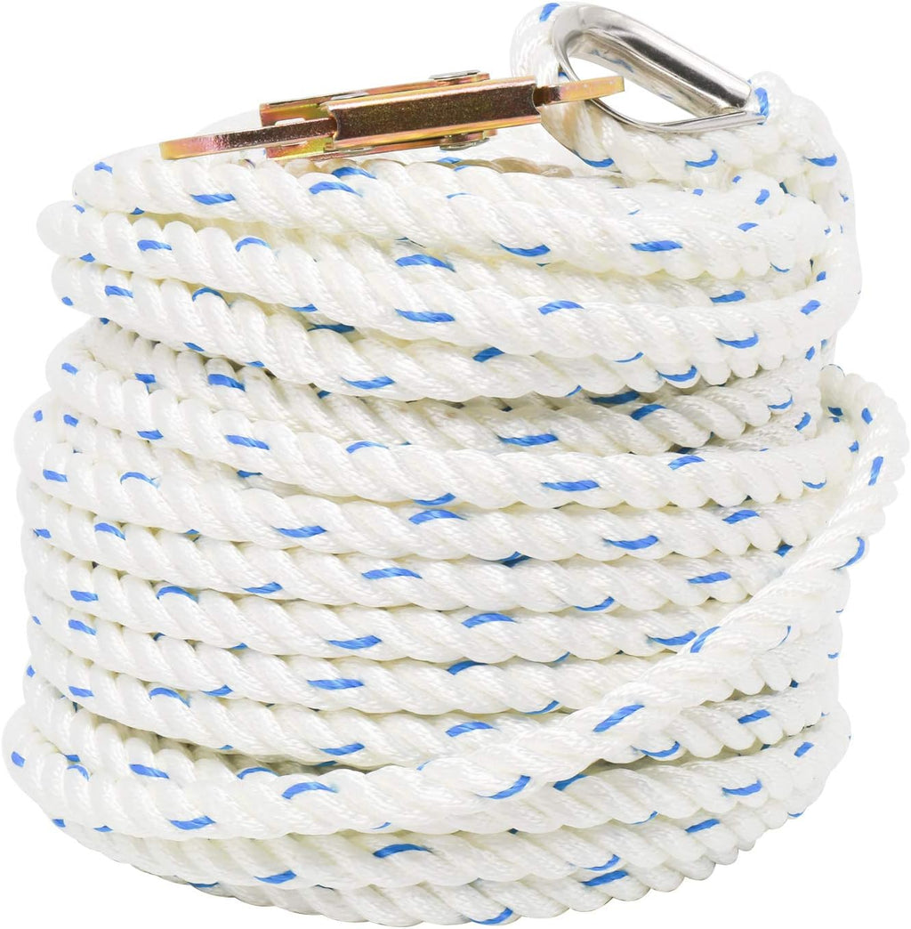 5/8 Inch 100ft Fall Protection Vertical Lifeline Rope with Snap Hook E388517
