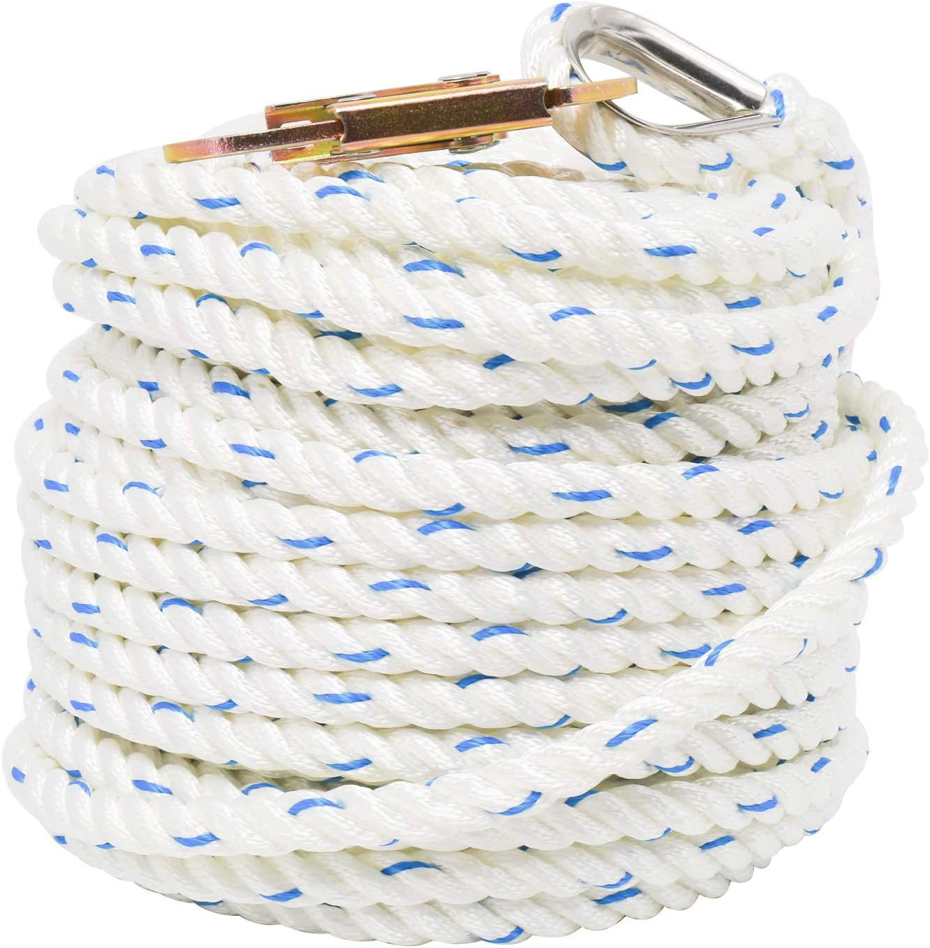 5/8 Inch 100ft Fall Protection Vertical Lifeline Rope with Snap Hook E388517