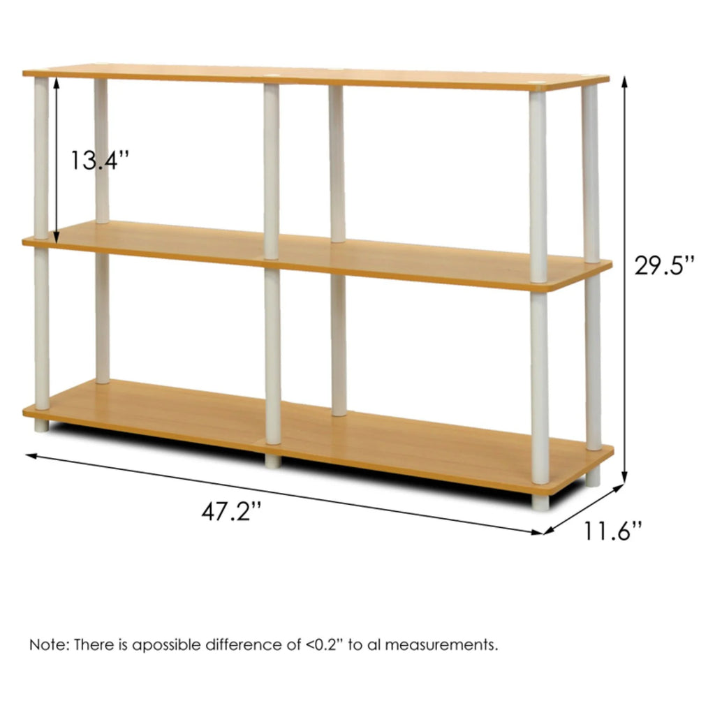 3-Tier Double Size Storage Display Rack in Black/Gray B2882
