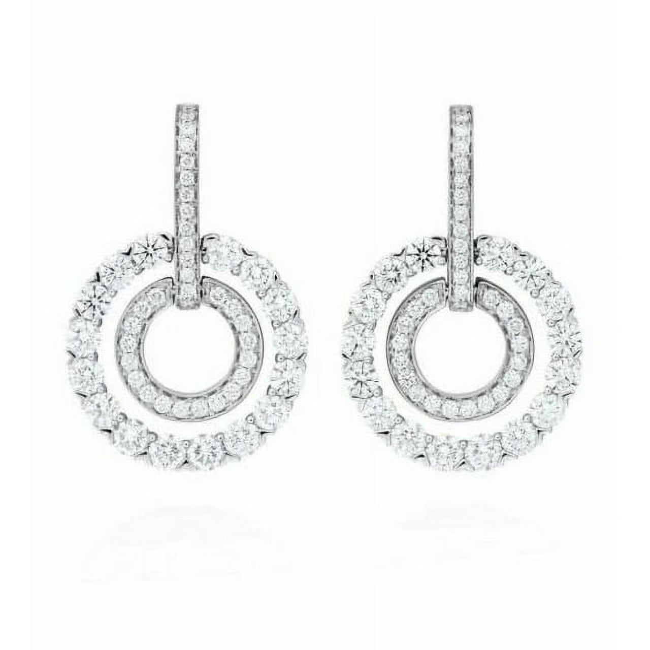 14K White Gold Lab Grown Diamond Drop Earring I687