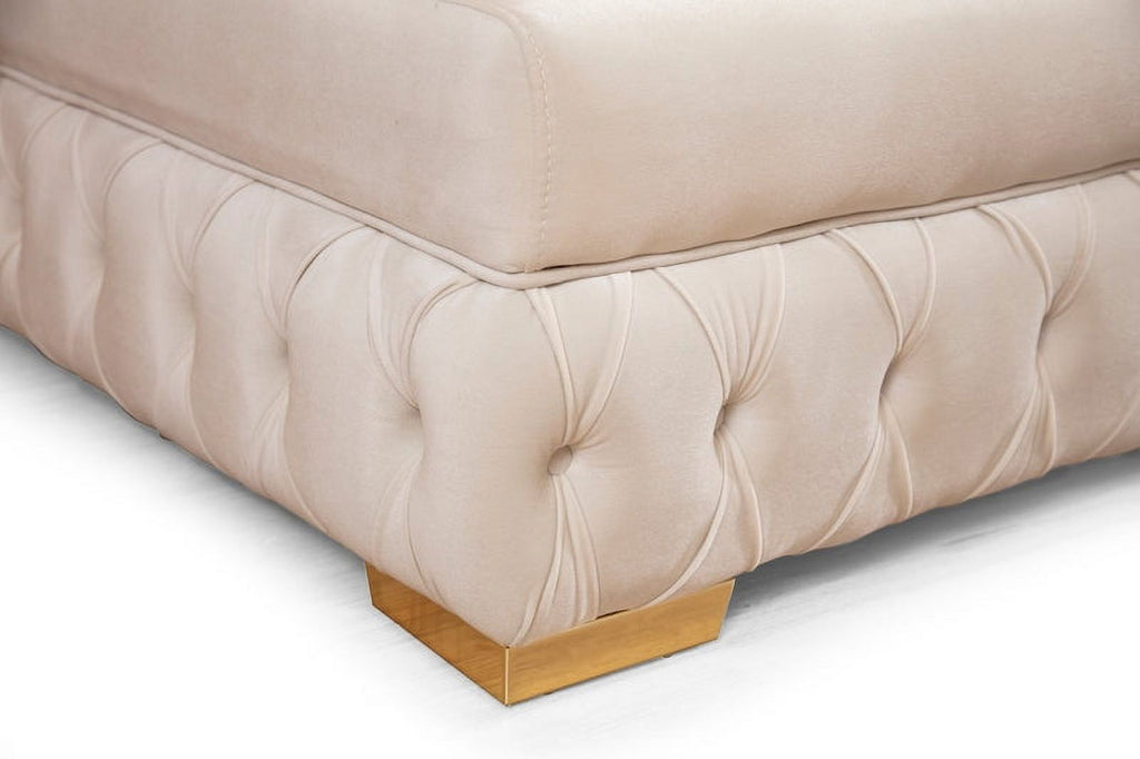 Ivory Velvet Double Chaise Sectional D507499