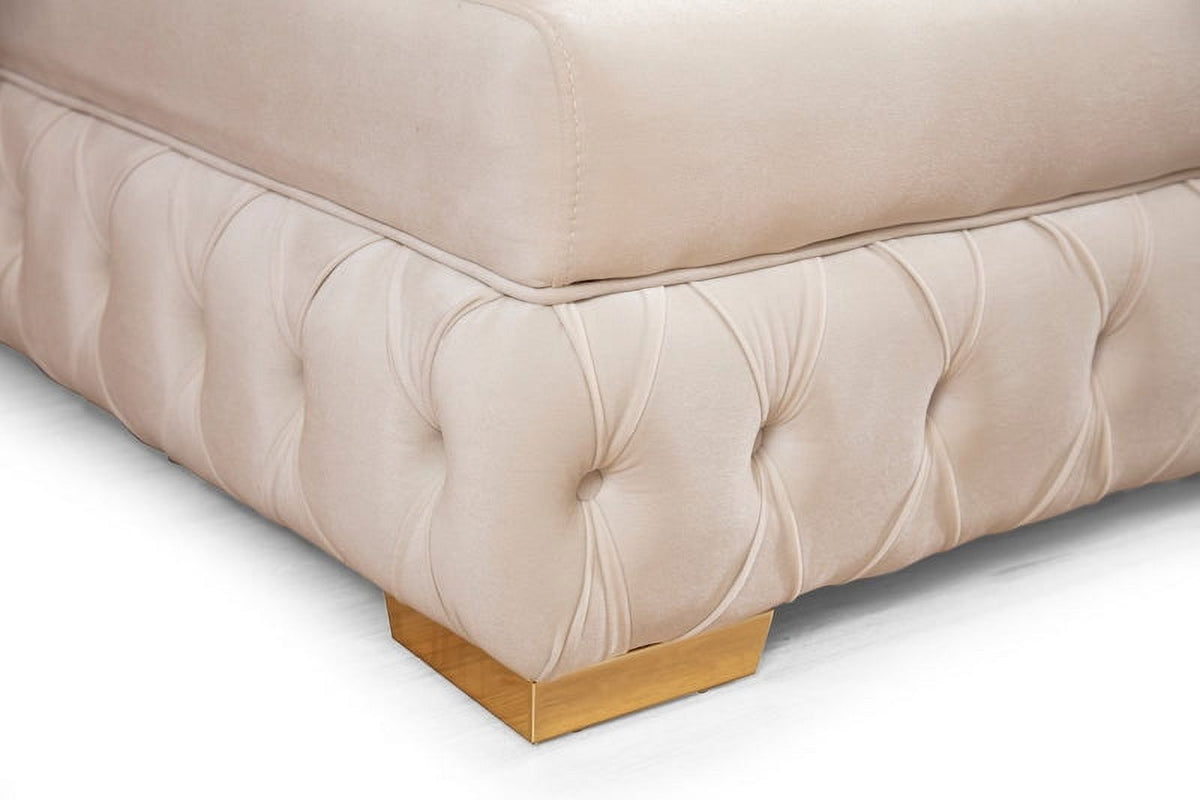 Ivory Velvet Double Chaise Sectional D507499