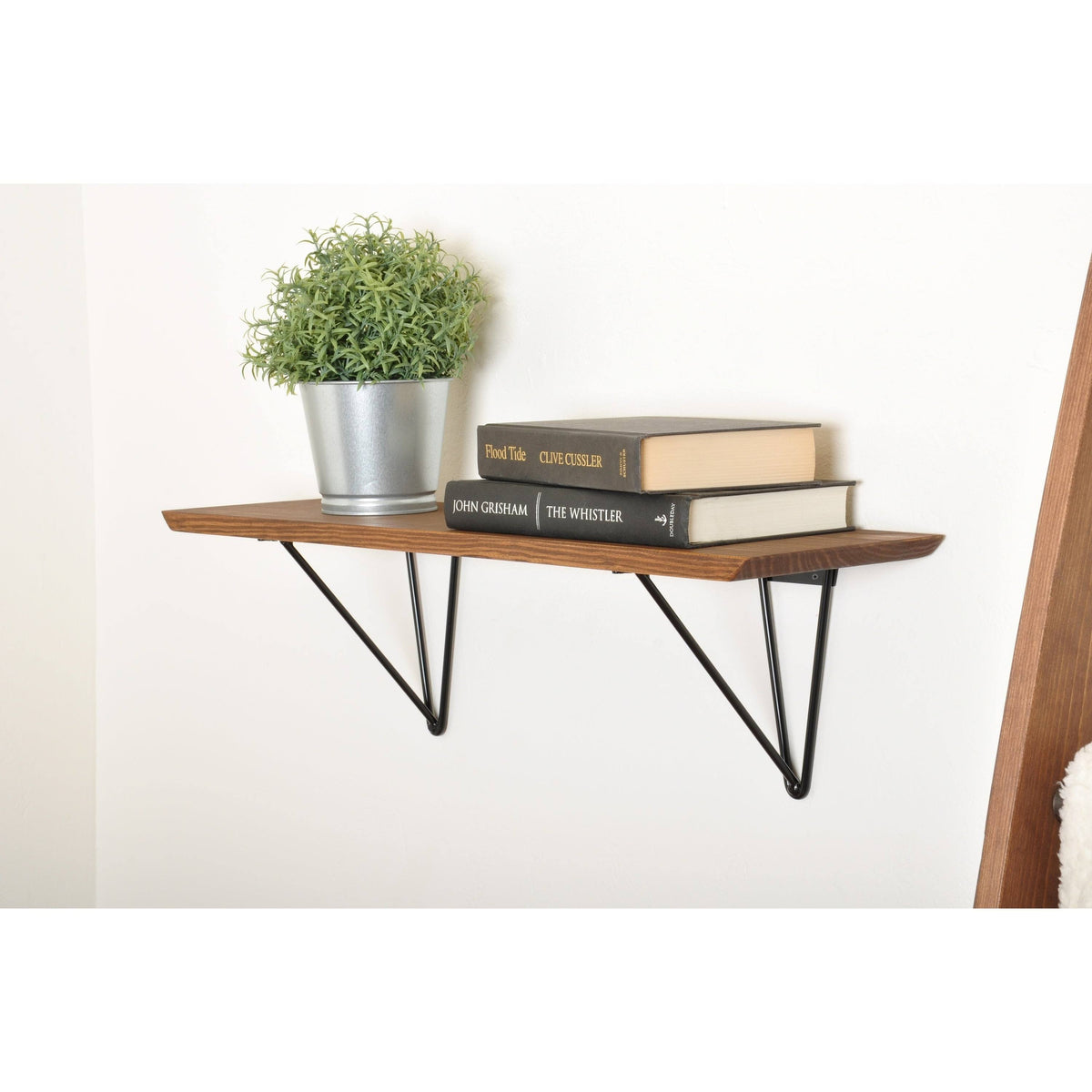 Dark Brown Wood Bracket Shelf G14125