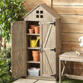 Outdoor Storage Cabinet with Distressed Wood Finish W88446