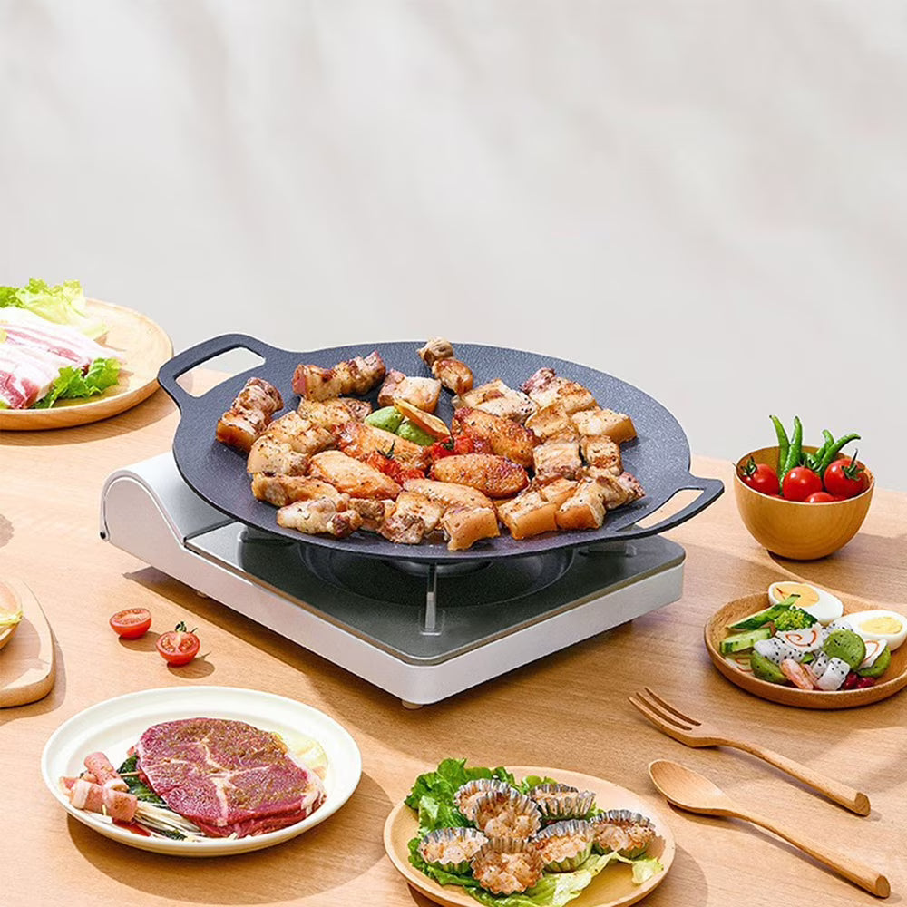 Nonstick BBQ Grill Pan with Metal Handles D6991
