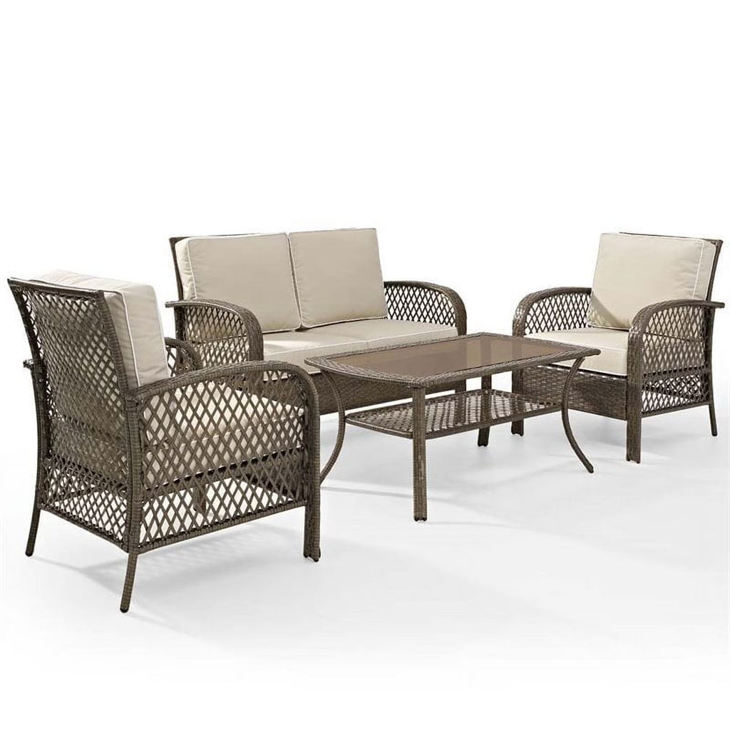 4 Piece Wicker Patio Sofa Set A626