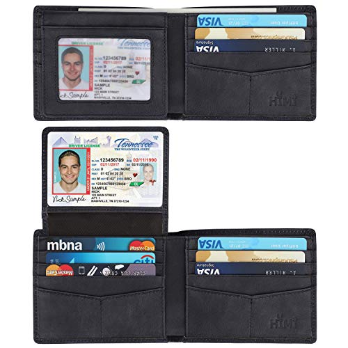 Genuine Leather Bifold Wallet with 2 ID Window V301290