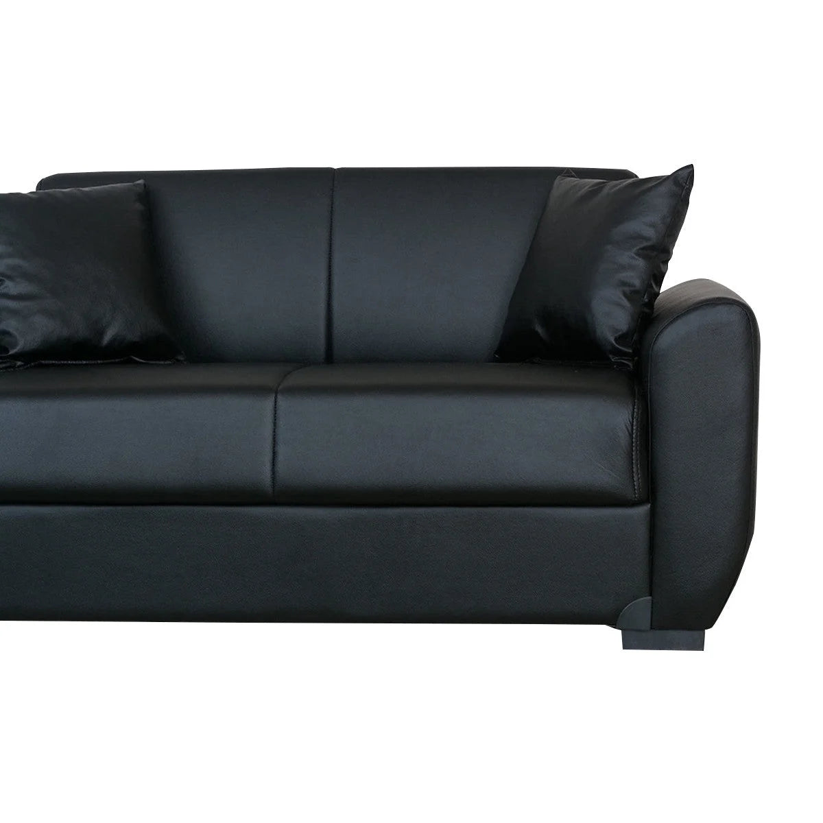 Black PU Leather Loveseat N257608