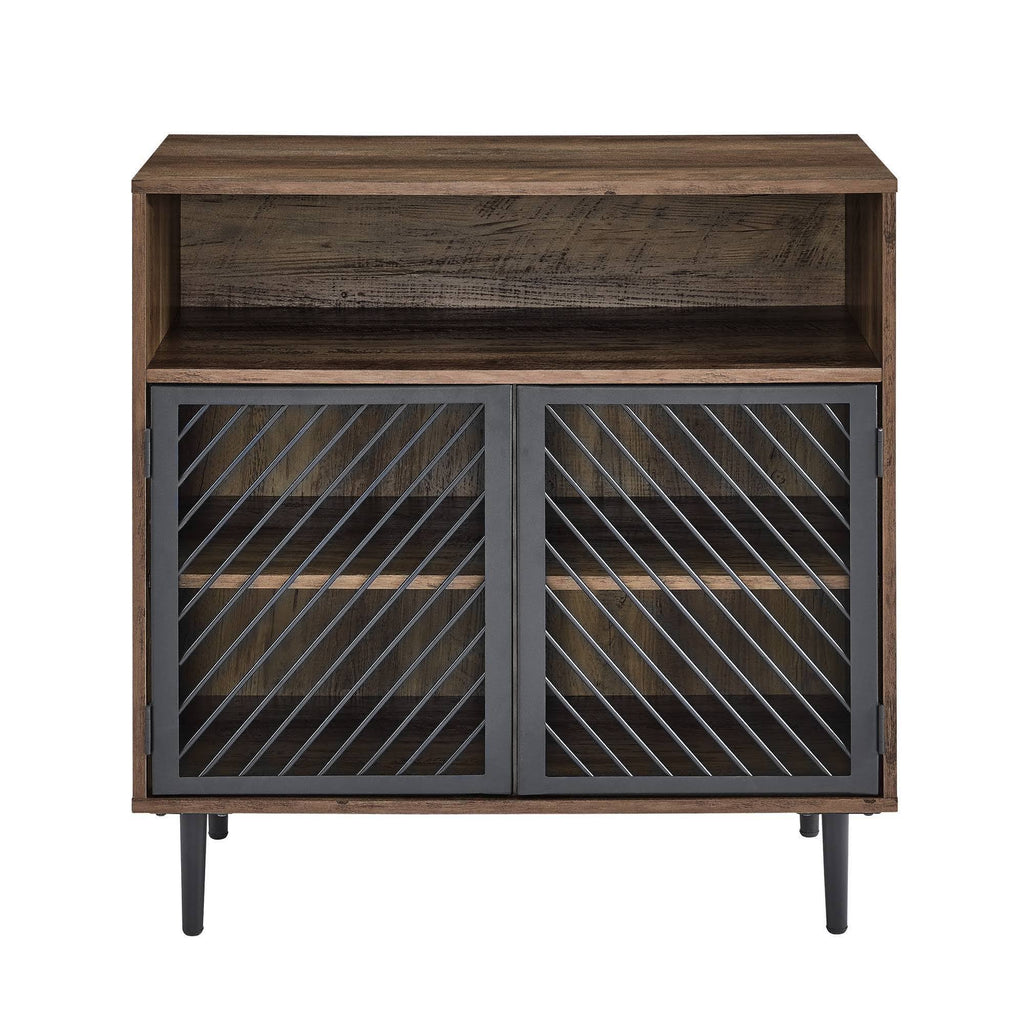 Industrial Modern Metal Door Accent Cabinet Brown T609