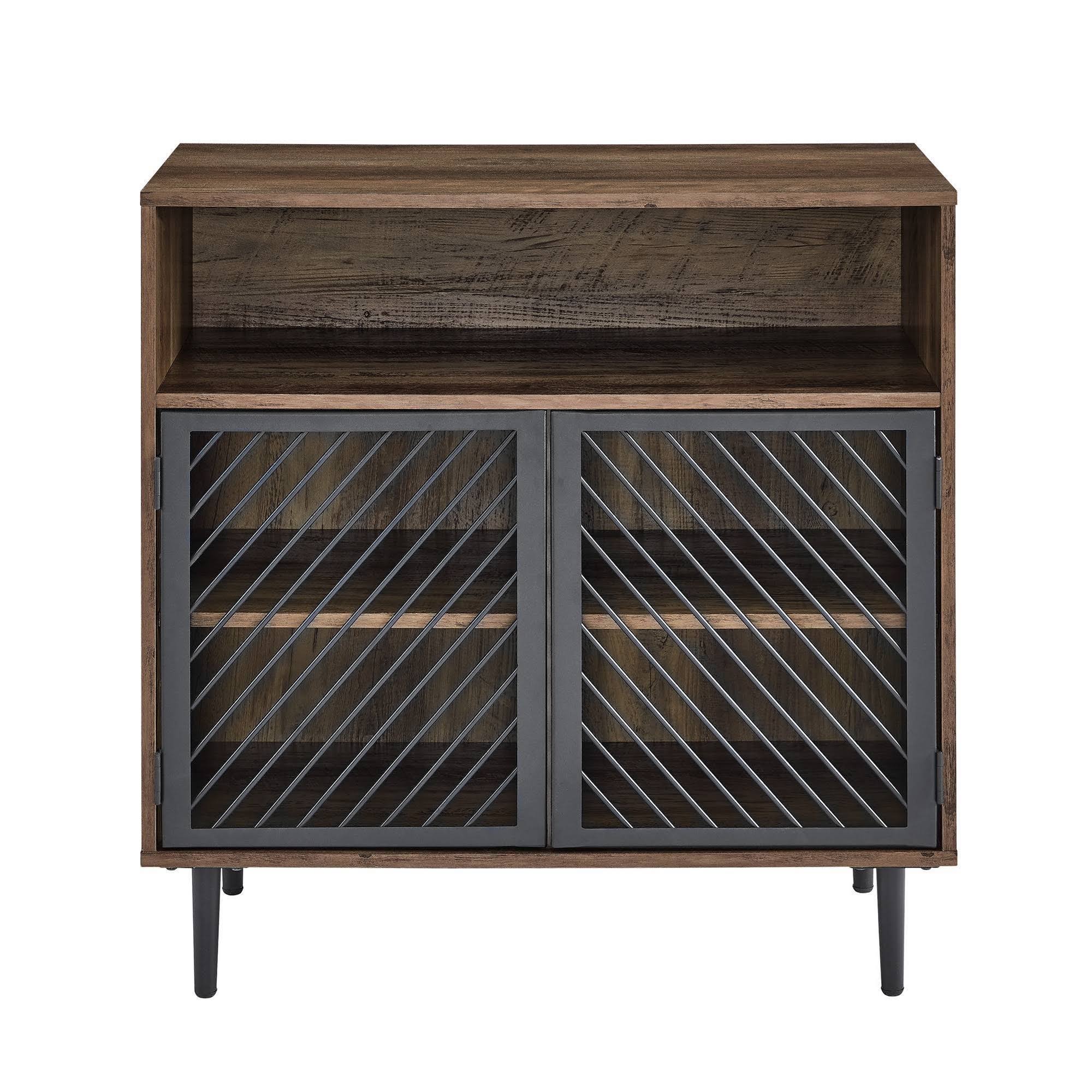 Industrial Modern Metal Door Accent Cabinet Brown T609