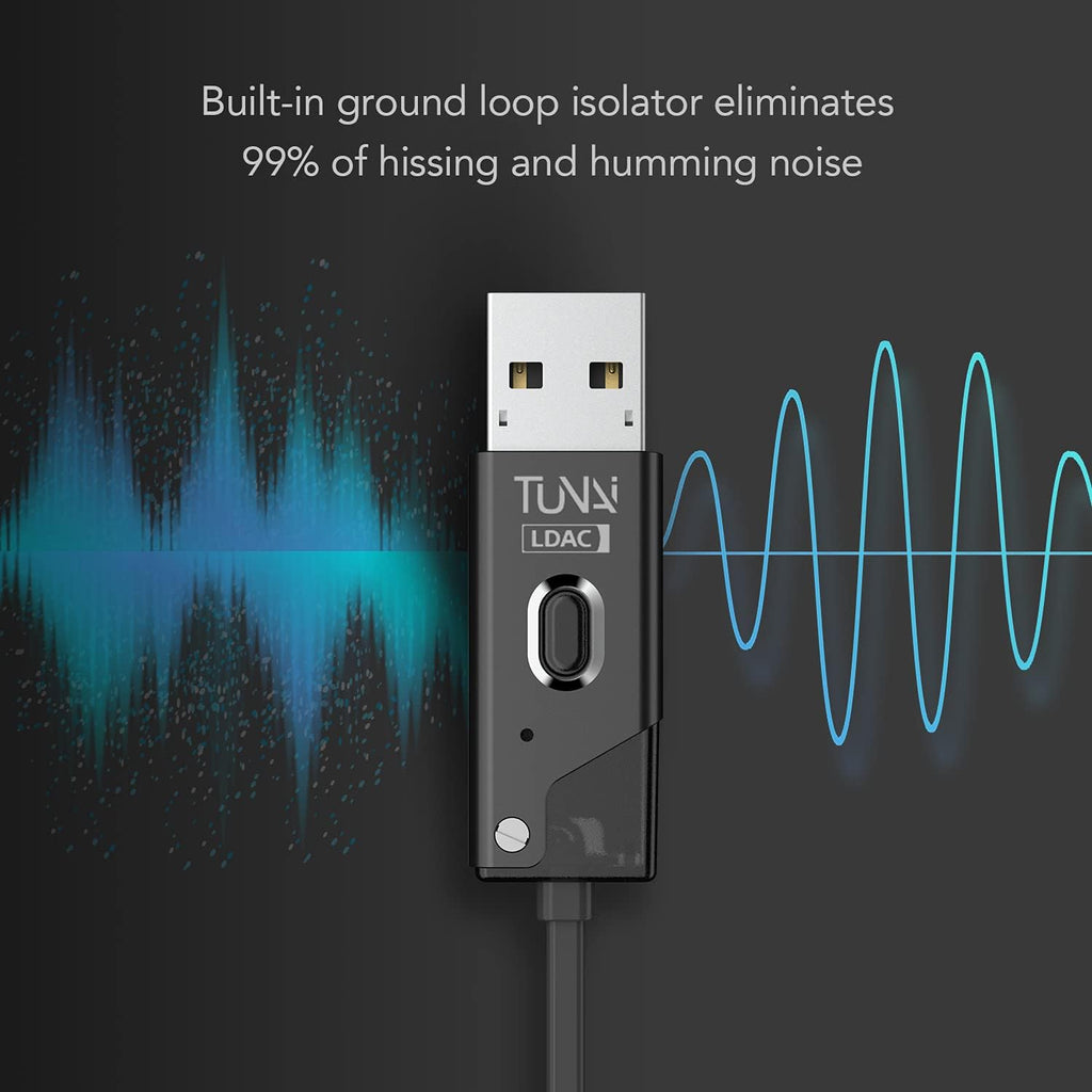 Black Bluetooth 5.0 Receiver with USB DAC 3.5mm AUX, Pack of 2 B669