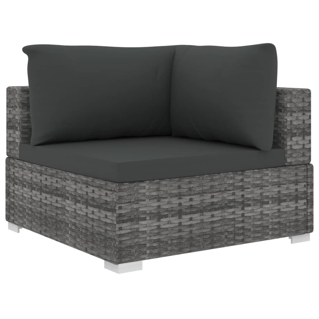 12 Piece Poly Rattan Gray Outdoor Sectional Sofa Set with Cushions K888636