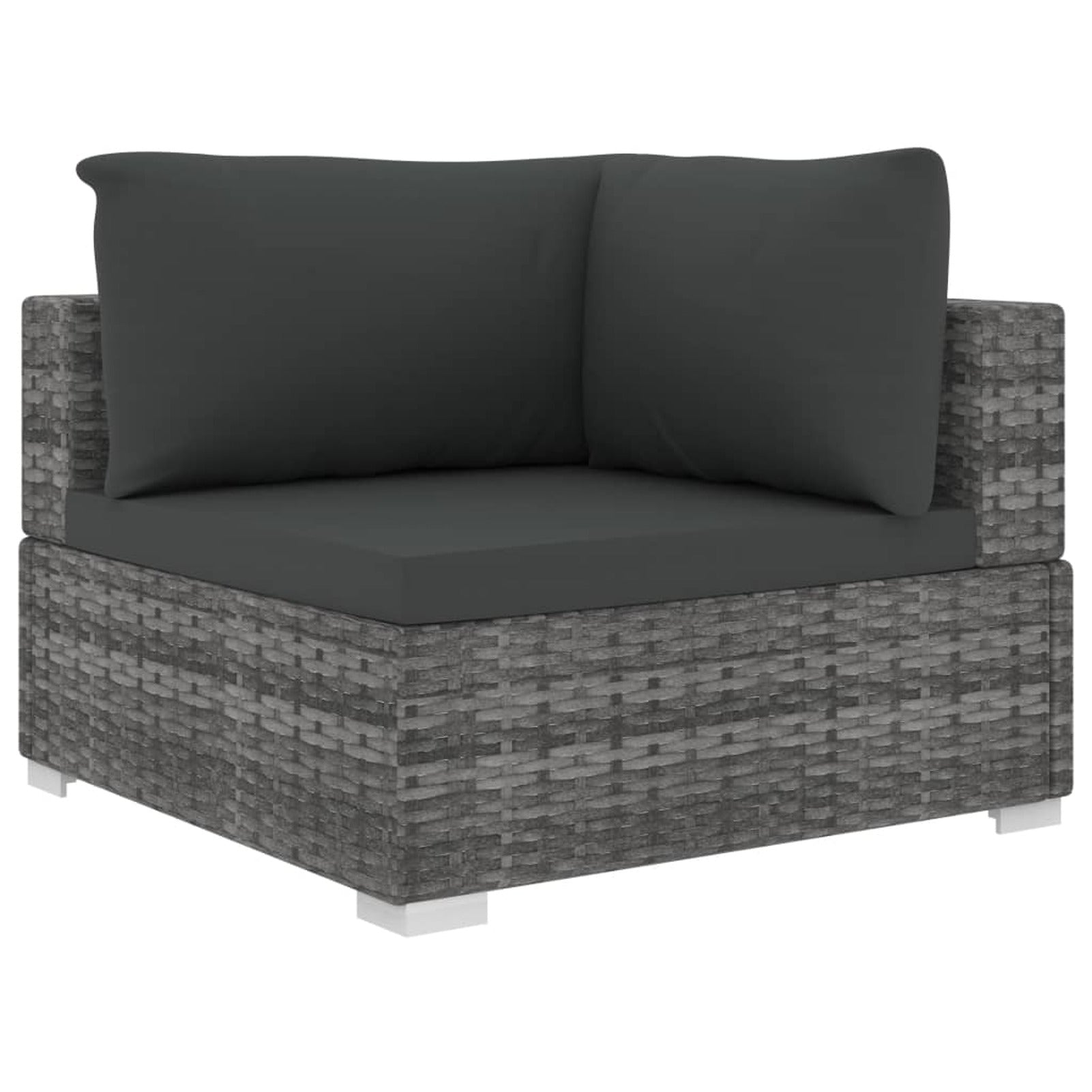 12 Piece Poly Rattan Gray Outdoor Sectional Sofa Set with Cushions K888636