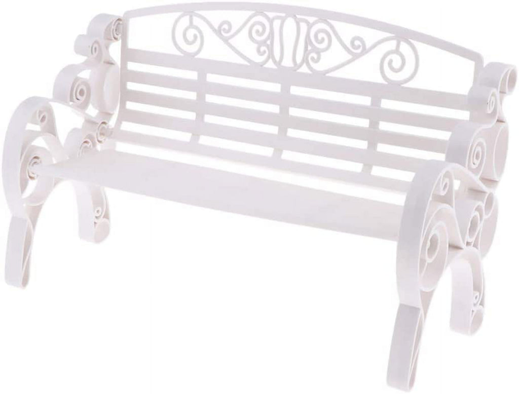 White 1:6 Scale Miniature Garden Patio Bench C448