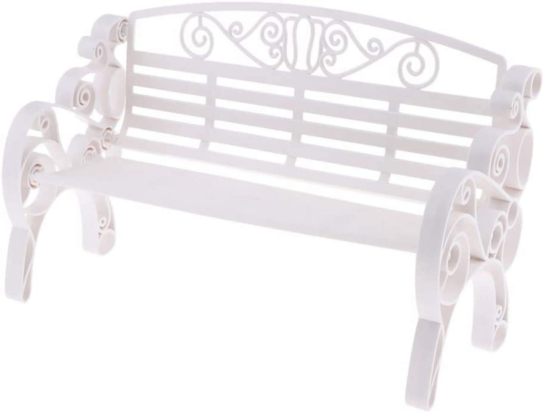 White 1:6 Scale Miniature Garden Patio Bench C448