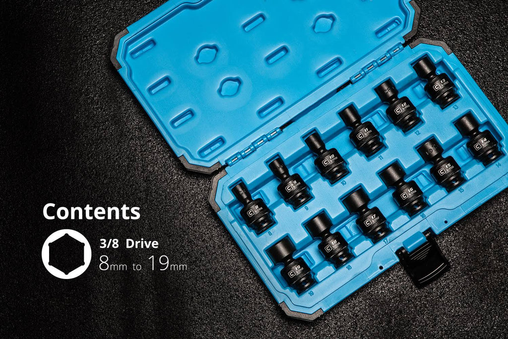 3/8 in. Drive Metric Universal Impact Socket Set (12-Piece) P2454