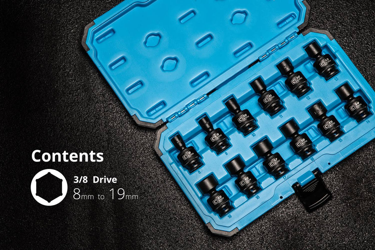 3/8 in. Drive Metric Universal Impact Socket Set (12-Piece) P2454