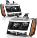 LED DRL Projector Headlight Assembly Black Housing D4825