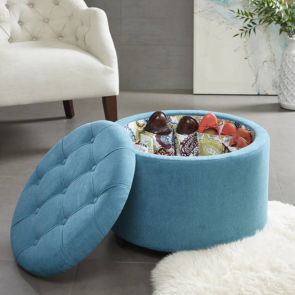 Blue Storage Ottoman O1407