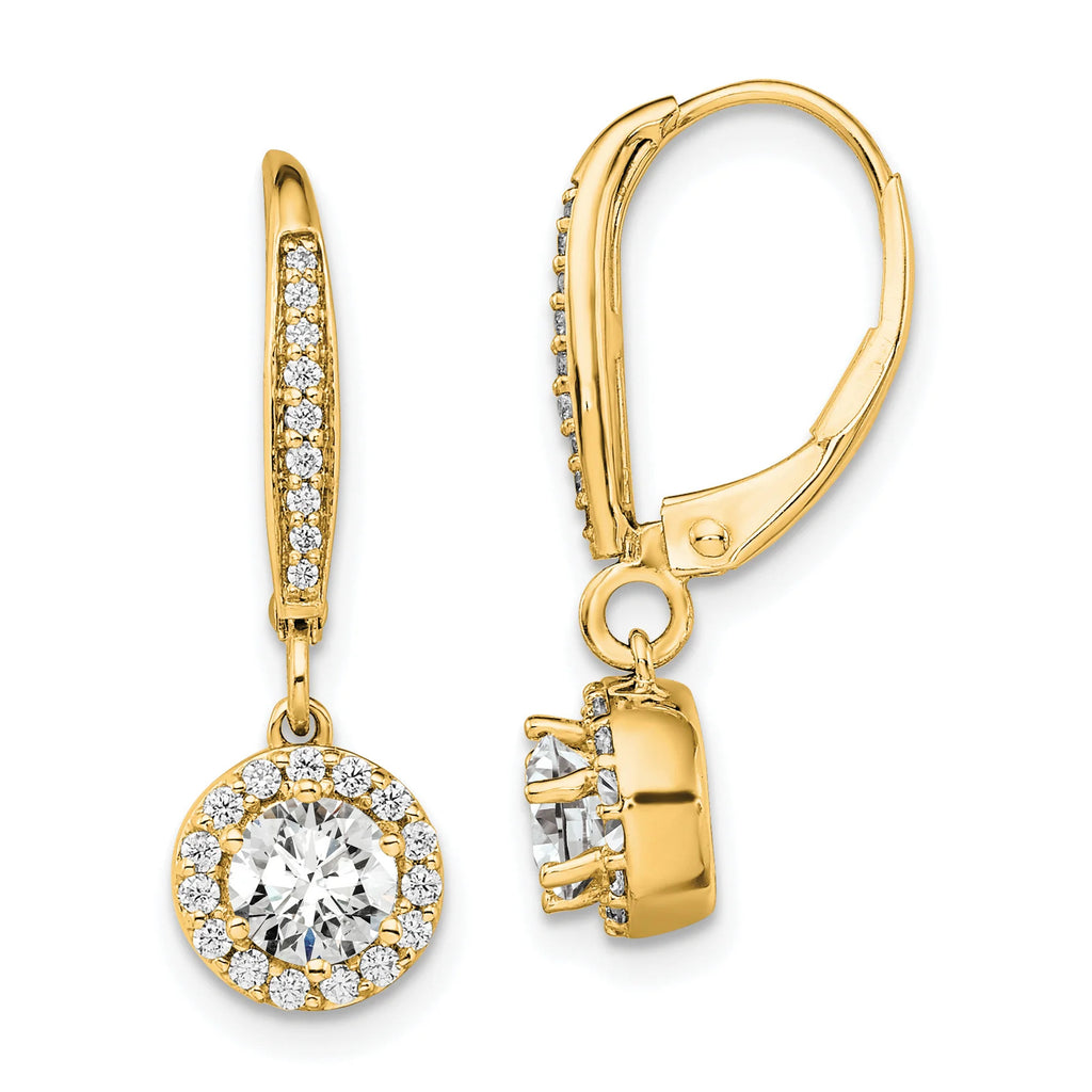 14 Karat Yellow Gold Lab Grown Diamond Drop Earrings O8990