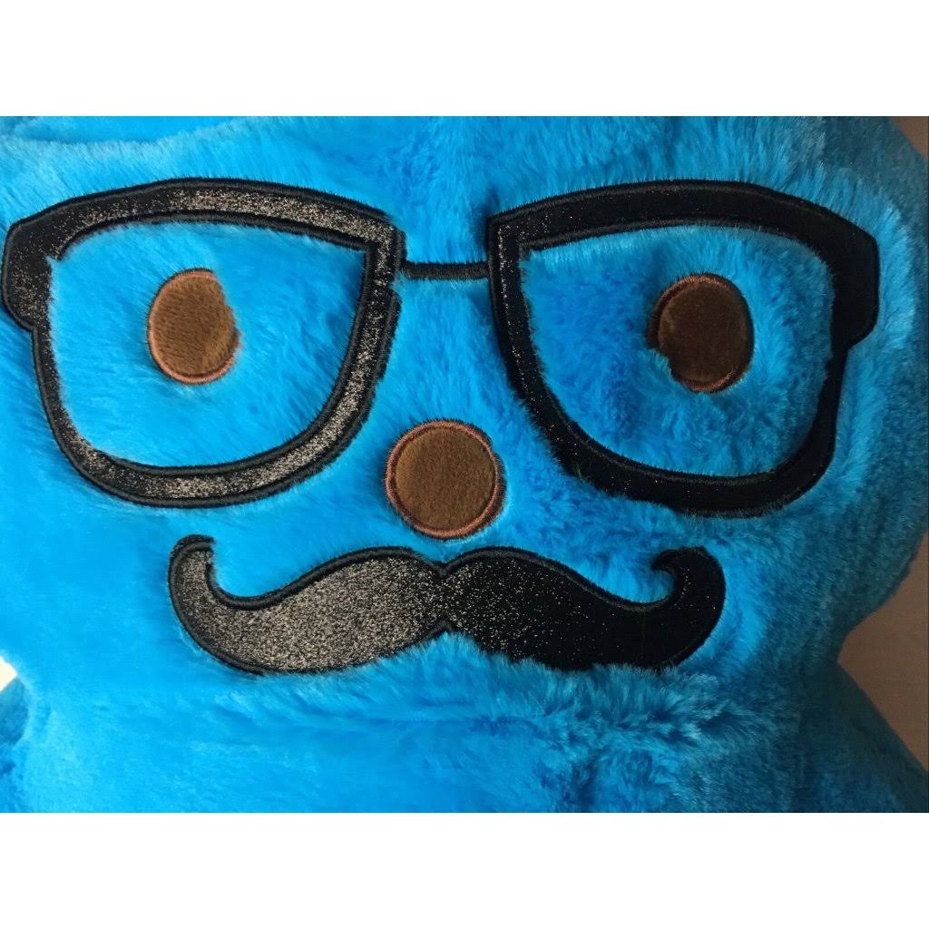 Blue Mustache Bunny Plush E513