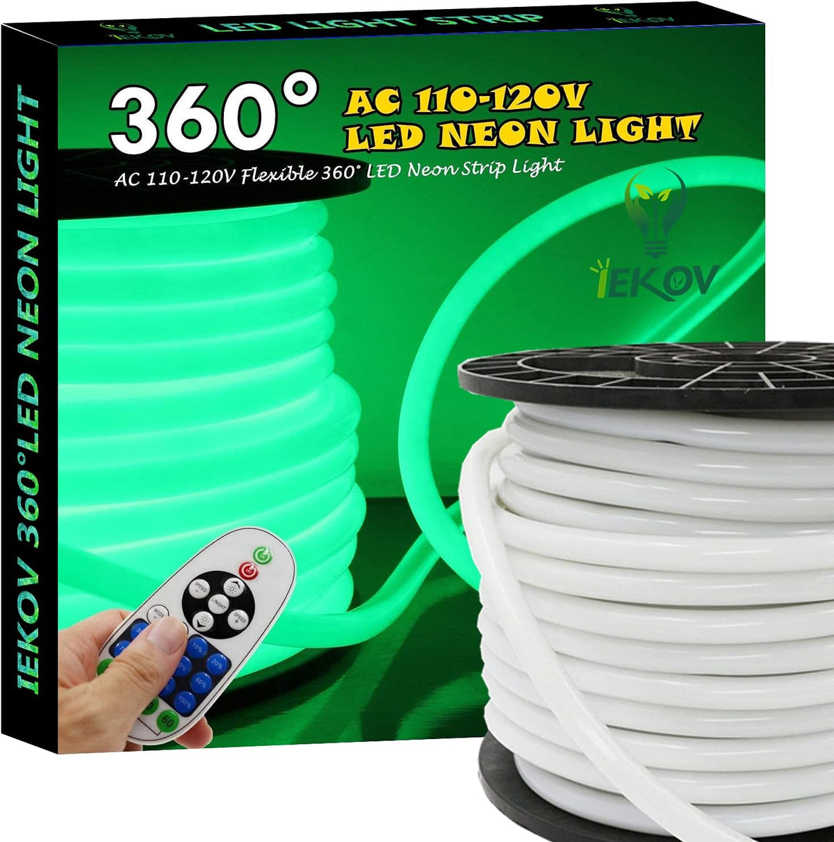 16.4ft Warm White Dimmable Waterproof LED Neon Rope Light, Pack of 2 D670621