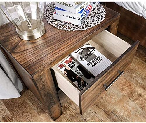 Antique Oak Solid Wood 2-Drawer Nightstand E59257