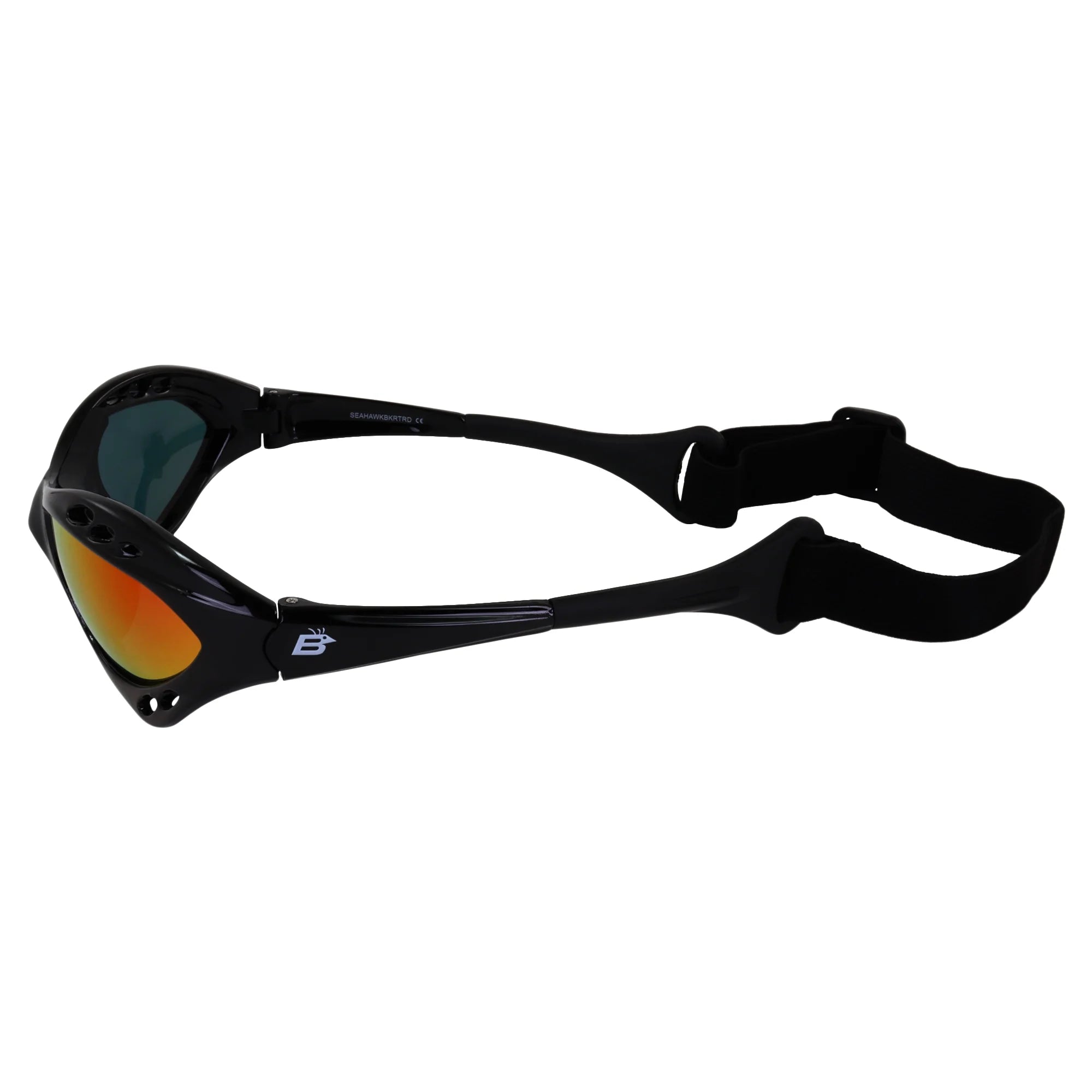 3 Pairs Padded Polarized Sunglasses with Strap Black Frame Blue Red Pink Mirror Lenses U350431