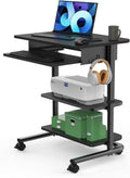 Adjustable Height Mobile Workstation with Retractable Keyboard Tray P311
