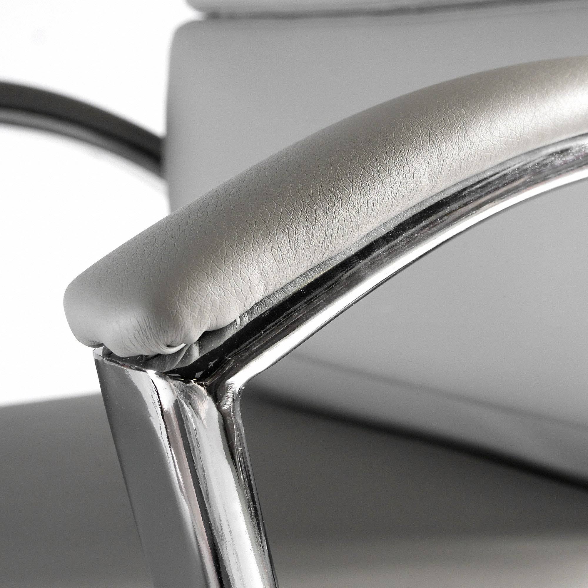 Light Gray Leather High Back Executive Office Chair E3385
