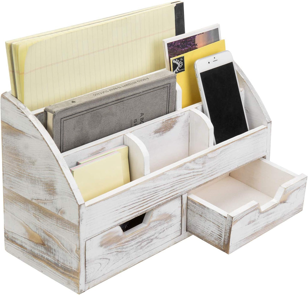 Black Wood Desktop Organizer with 2 Storage Drawers, Pack of 2 T28552