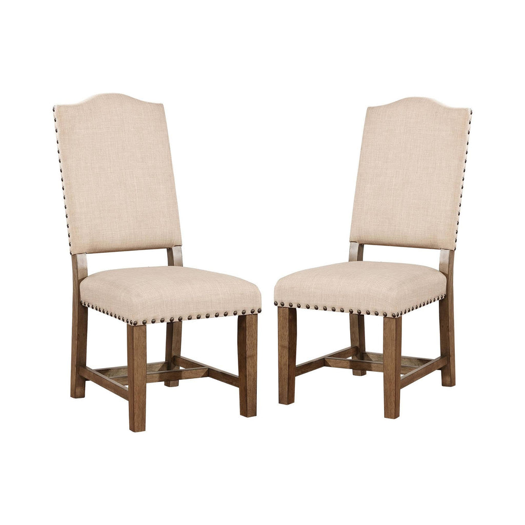 Set of 2 Fabric Dining Chair Light Oak P947863