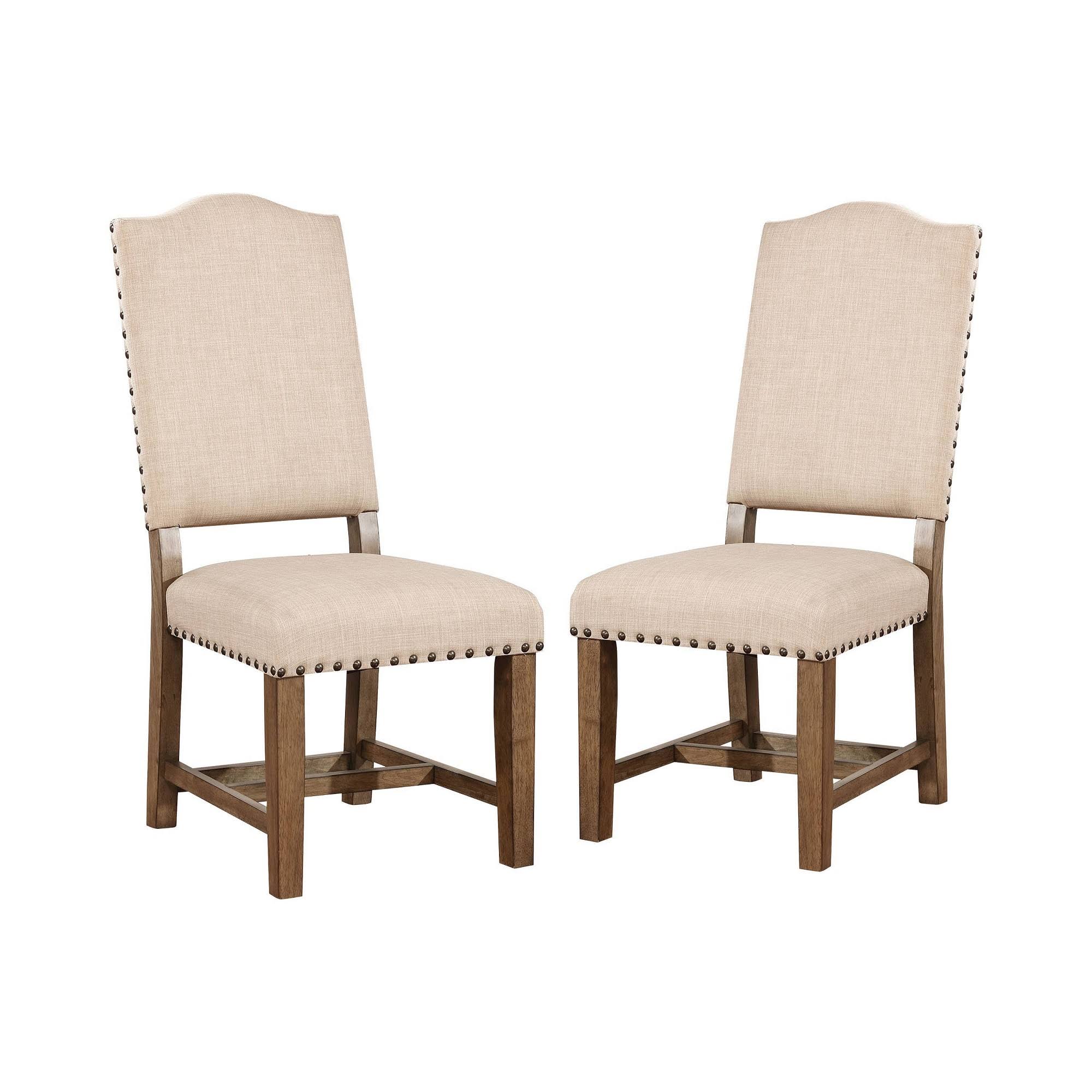 Set of 2 Fabric Dining Chair Light Oak P947863