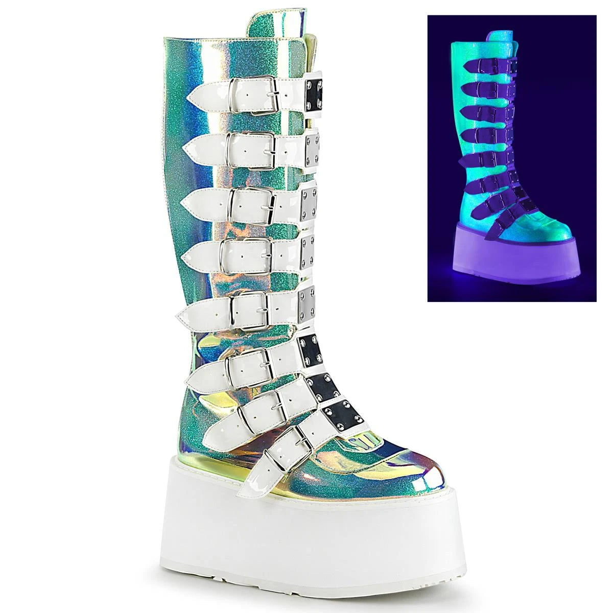 White Vegan Leather Boots Y7136