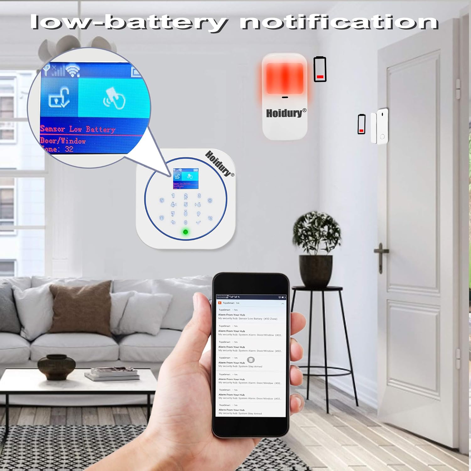 2.4G WiFi GSM Wireless Burglar Alarm Kit with Door Window Sensor Motion Detector M493