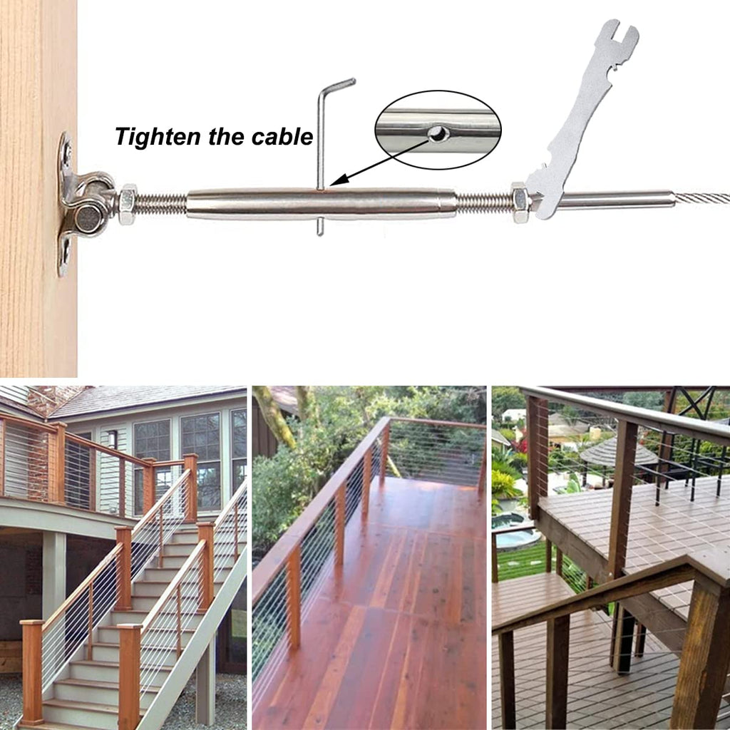 20 Pairs Stainless Steel Cable Railing Kit U1896