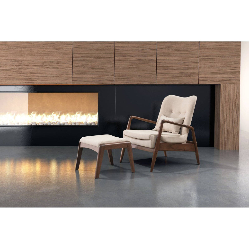 Black Lounge Chair and Ottoman B5051