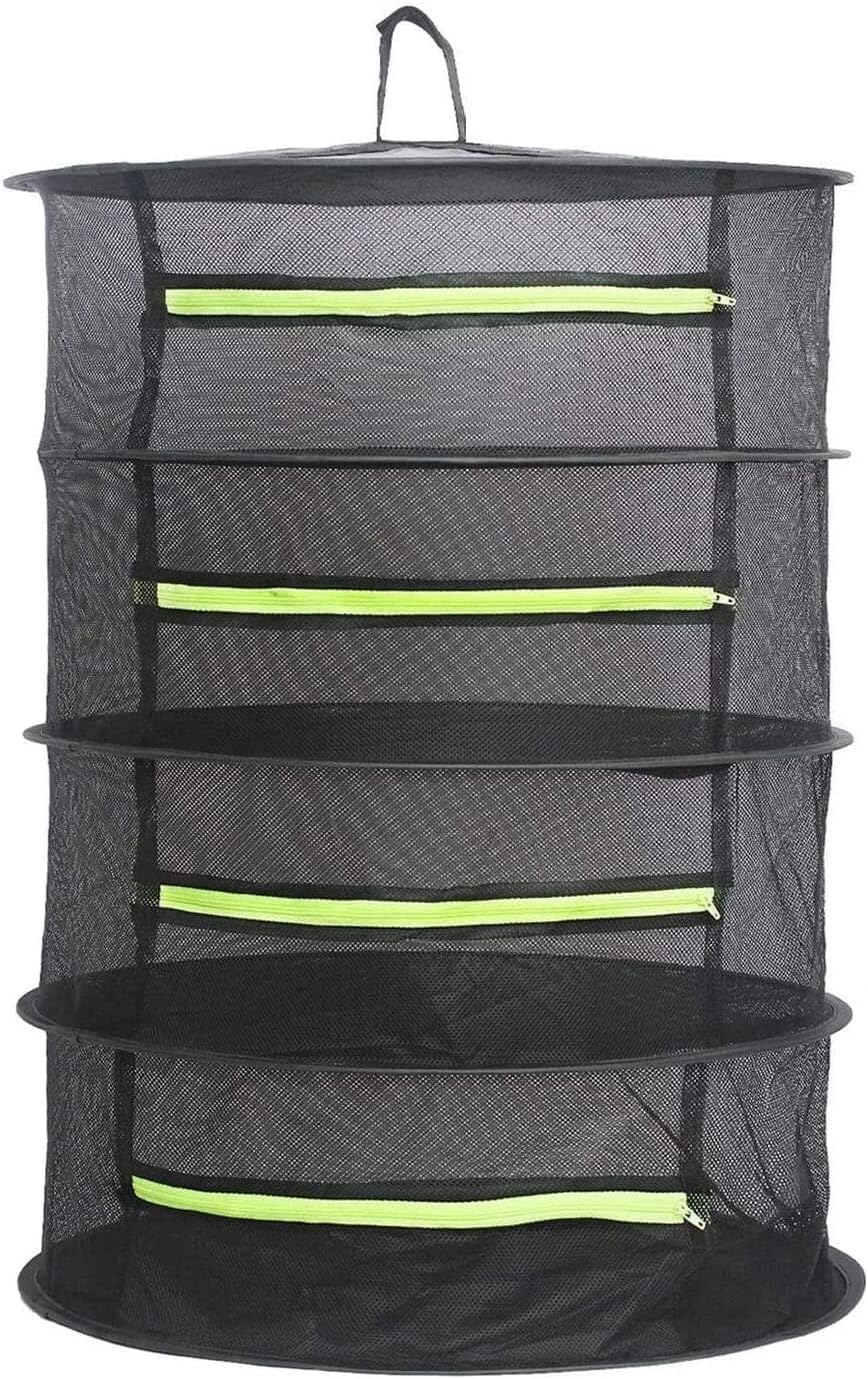 4-Layer Folding Nylon Mesh Drying Rack with Carrying Bag G96982