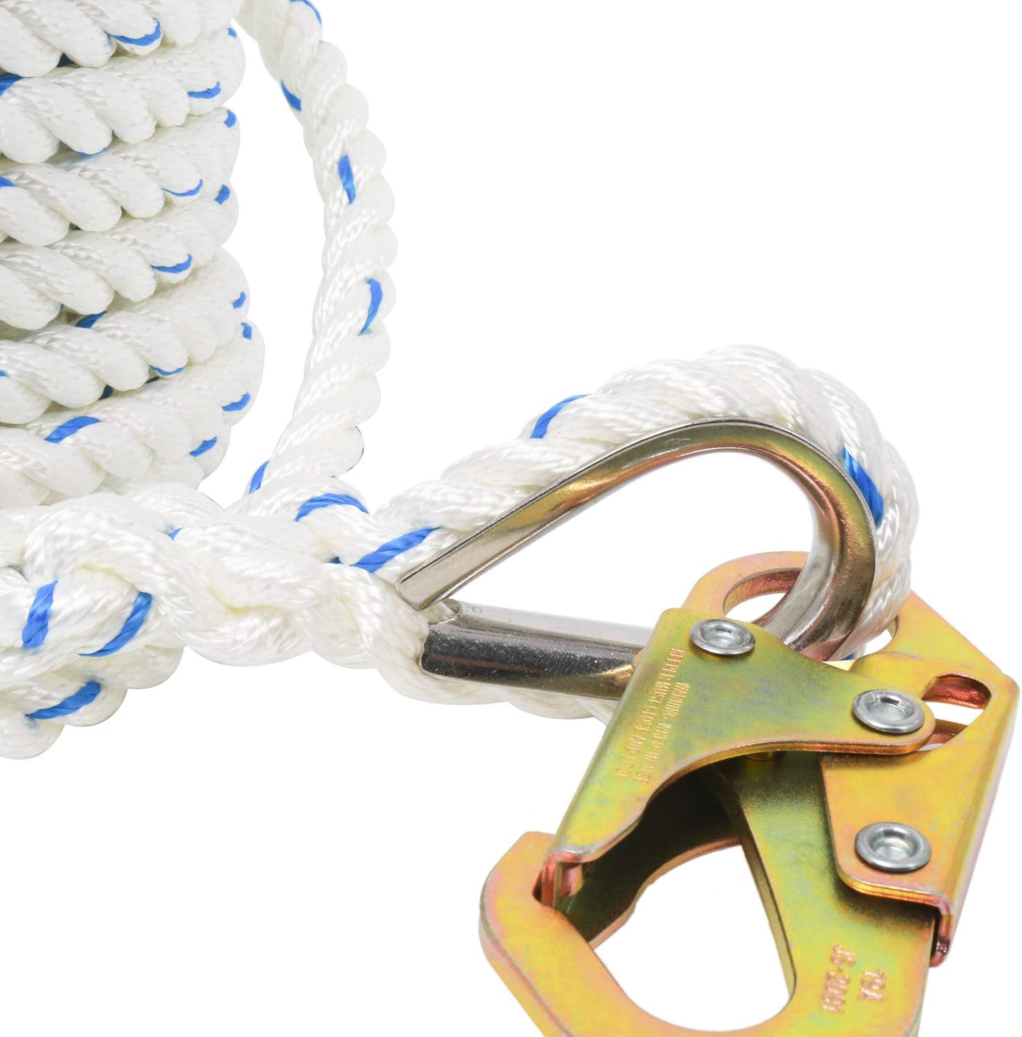 5/8 Inch 100ft Fall Protection Vertical Lifeline Rope with Snap Hook E388517