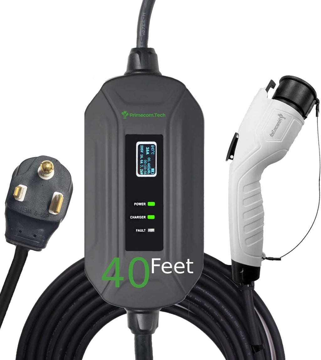 Portable Level 2 Electric Vehicle Charger, 50 Feet, NEMA L6-30P Y861